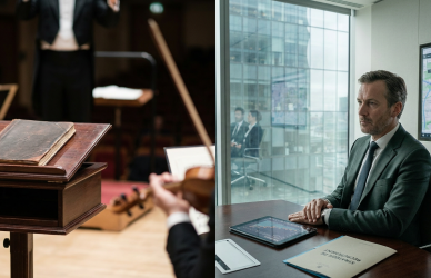 À l'image d'un chef d'orchestre confiant son premier violon à un agent artistiqu - sécurité qualifié, délégation recrutement,